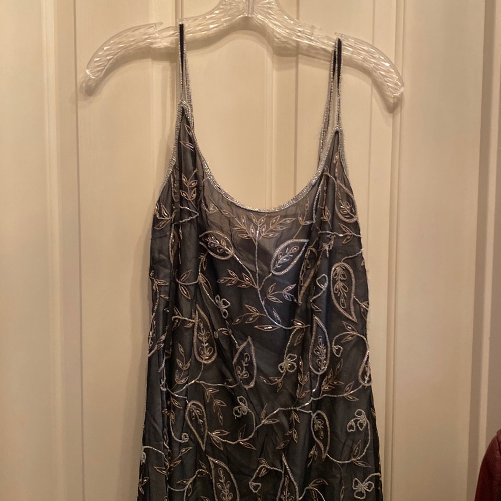 Ladies spaghetti strap dress, size large with gorgeous embroidery!!!